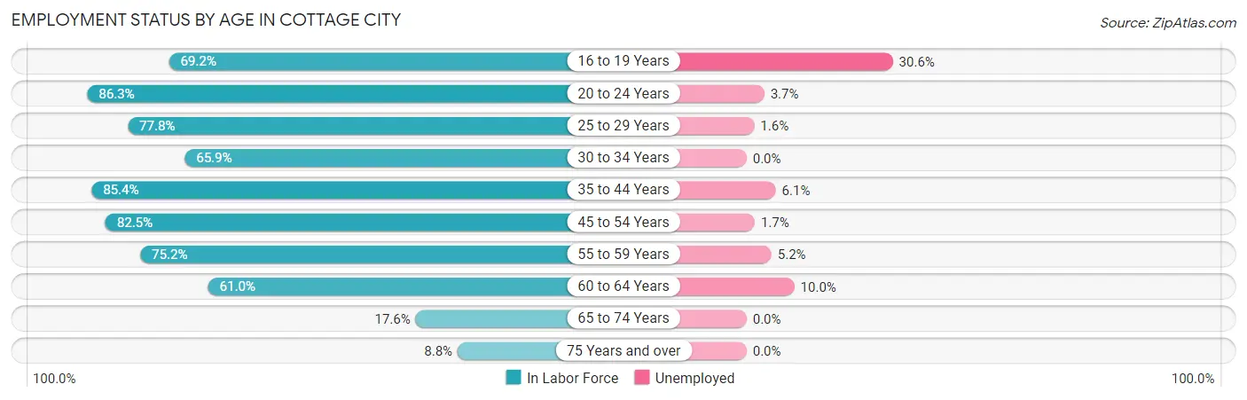 Employment Status by Age in Cottage City