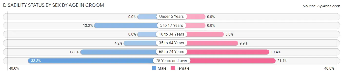 Disability Status by Sex by Age in Croom