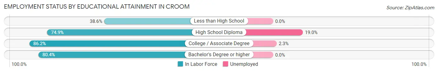 Employment Status by Educational Attainment in Croom