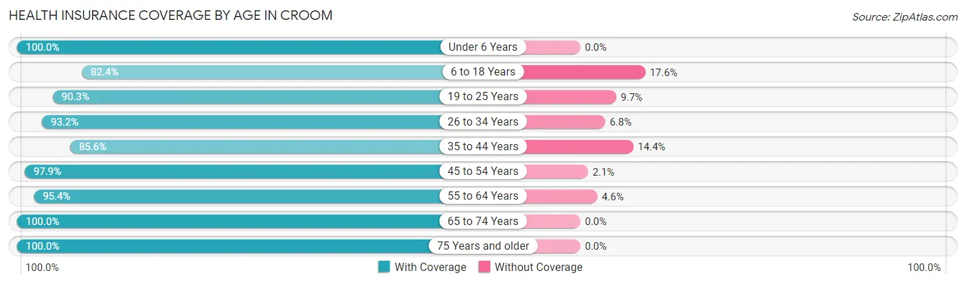 Health Insurance Coverage by Age in Croom