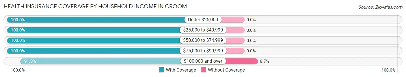 Health Insurance Coverage by Household Income in Croom