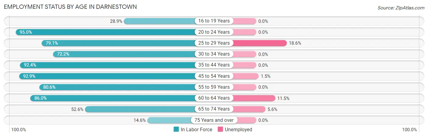 Employment Status by Age in Darnestown
