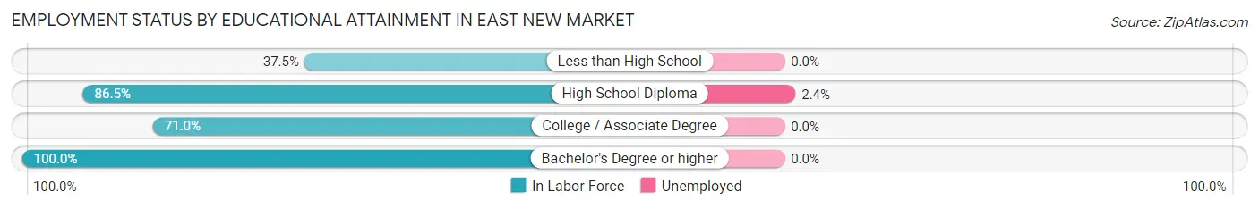 Employment Status by Educational Attainment in East New Market
