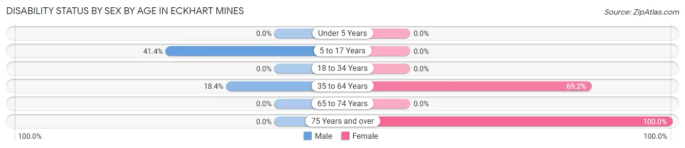 Disability Status by Sex by Age in Eckhart Mines
