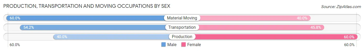 Production, Transportation and Moving Occupations by Sex in Edmonston