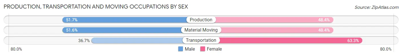 Production, Transportation and Moving Occupations by Sex in Emmitsburg