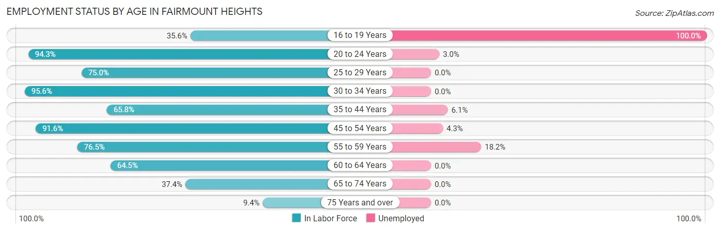 Employment Status by Age in Fairmount Heights