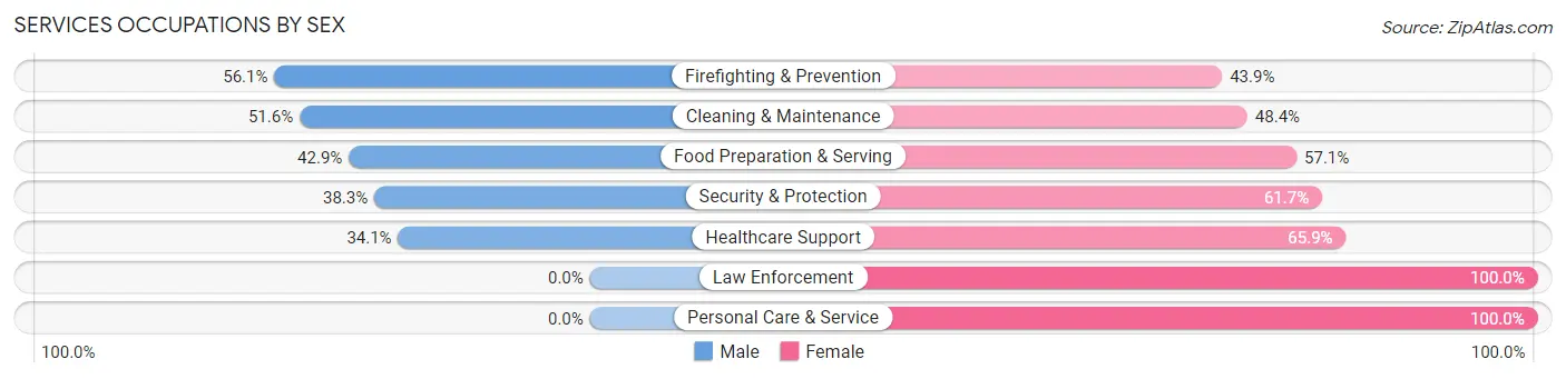 Services Occupations by Sex in Fairmount Heights