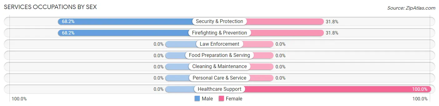 Services Occupations by Sex in Galesville