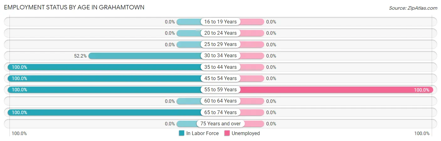 Employment Status by Age in Grahamtown
