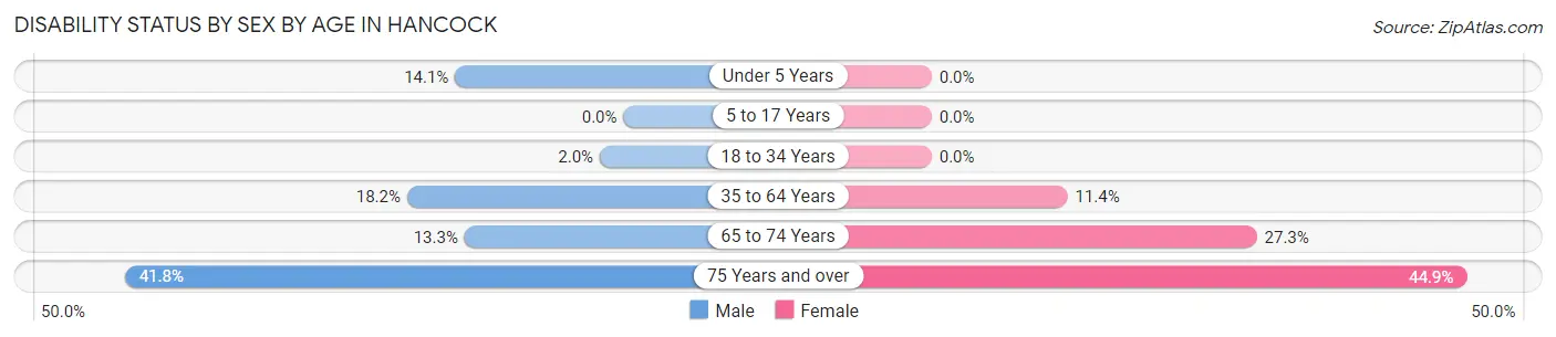 Disability Status by Sex by Age in Hancock