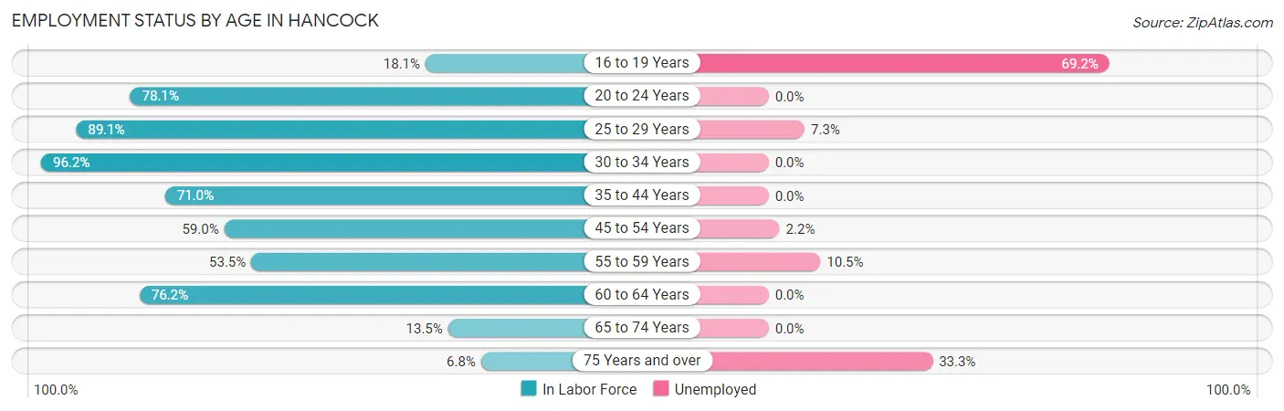 Employment Status by Age in Hancock
