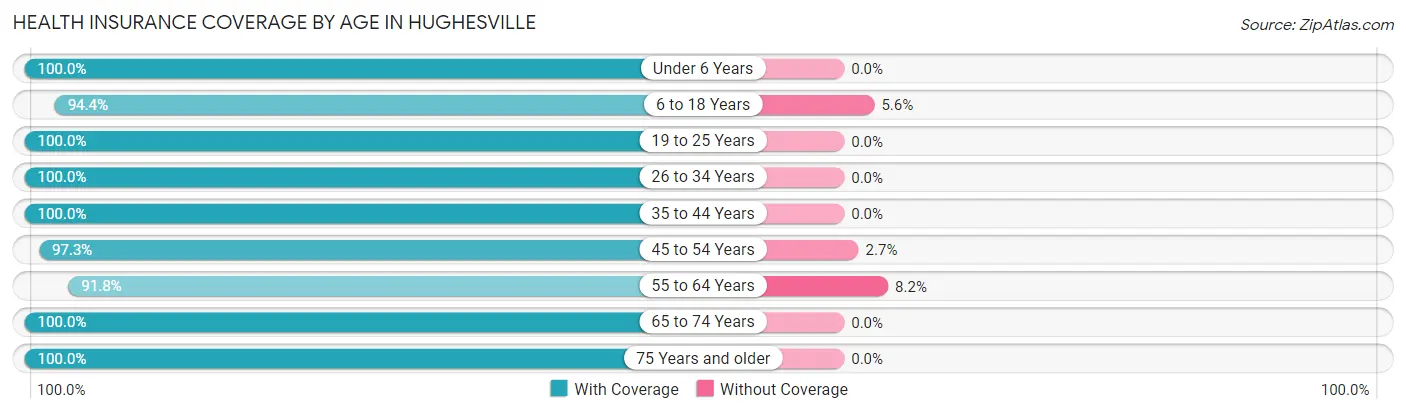 Health Insurance Coverage by Age in Hughesville