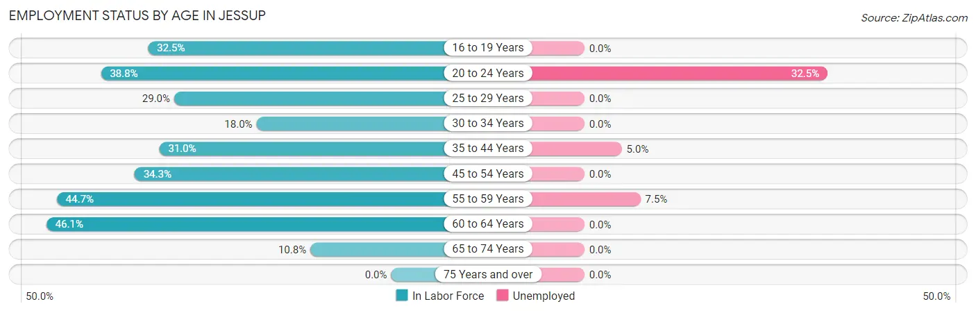 Employment Status by Age in Jessup