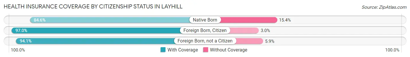 Health Insurance Coverage by Citizenship Status in Layhill