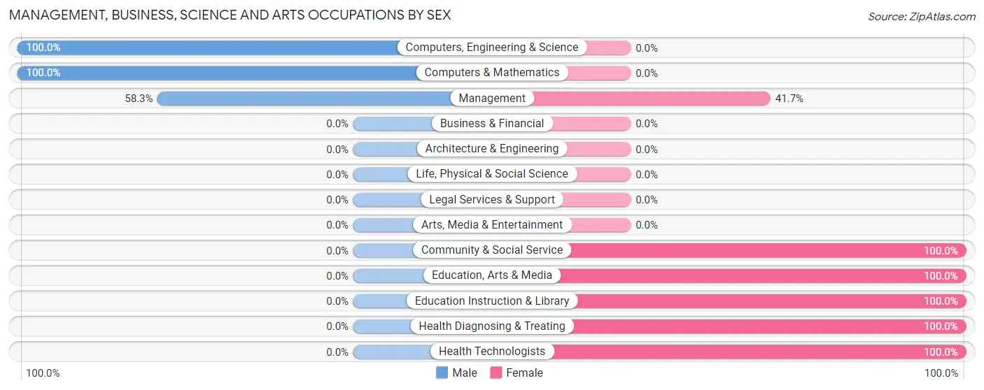 Management, Business, Science and Arts Occupations by Sex in Lonaconing