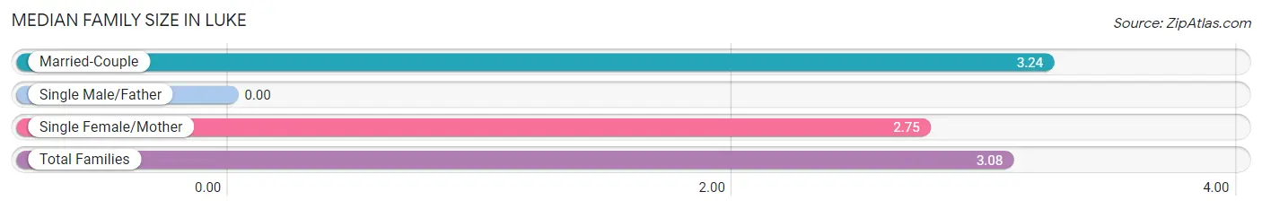 Median Family Size in Luke