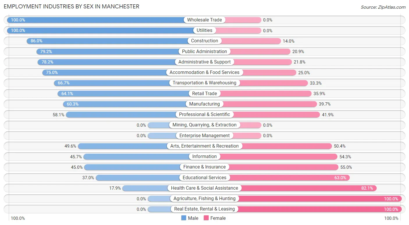 Employment Industries by Sex in Manchester