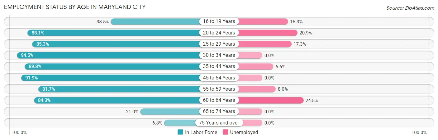 Employment Status by Age in Maryland City
