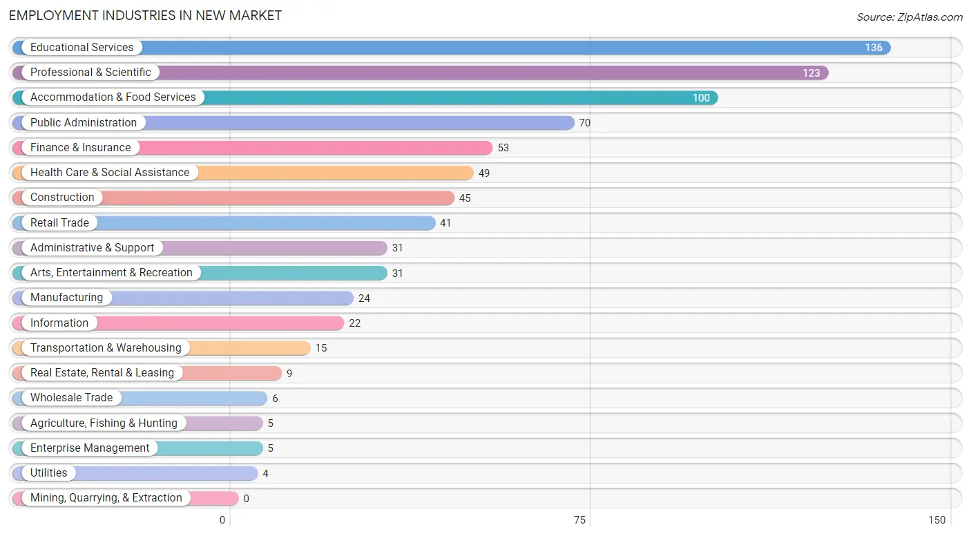 Employment Industries in New Market