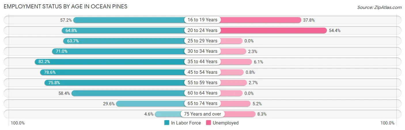 Employment Status by Age in Ocean Pines
