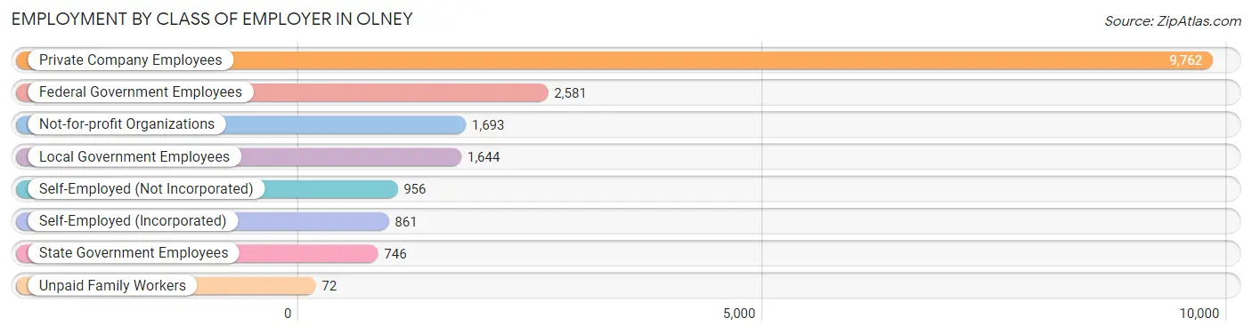 Employment by Class of Employer in Olney