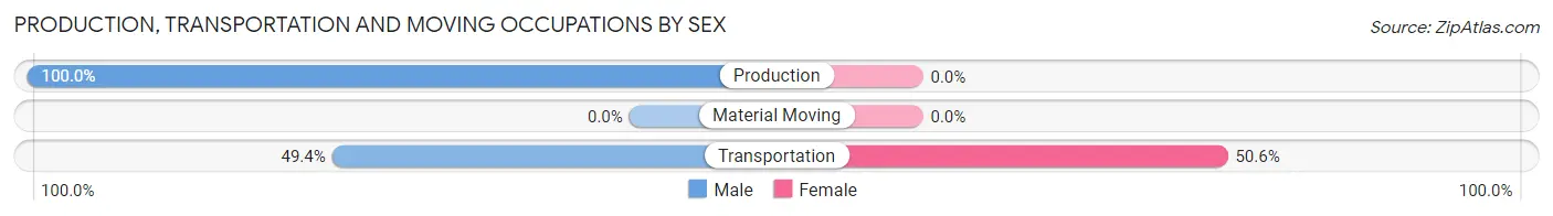 Production, Transportation and Moving Occupations by Sex in Pinesburg