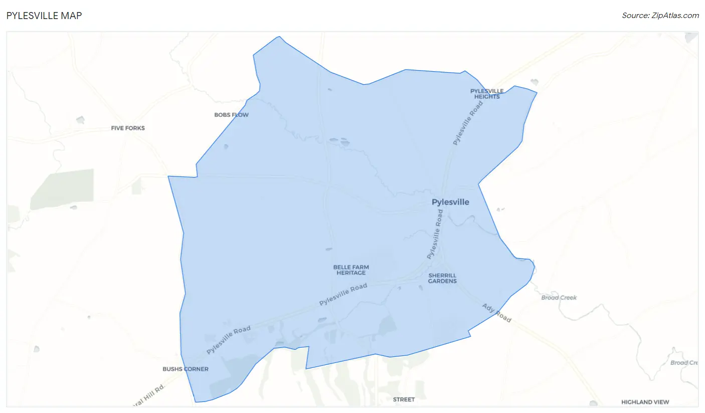 Pylesville Map