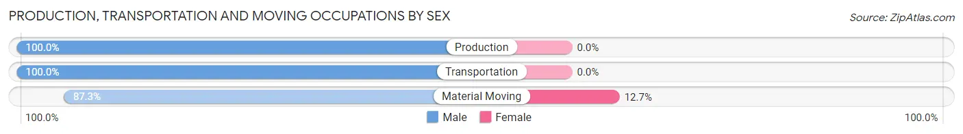 Production, Transportation and Moving Occupations by Sex in Riverside