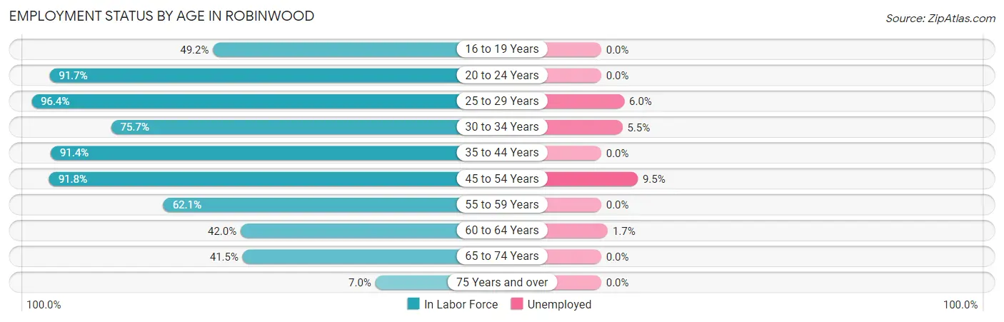Employment Status by Age in Robinwood