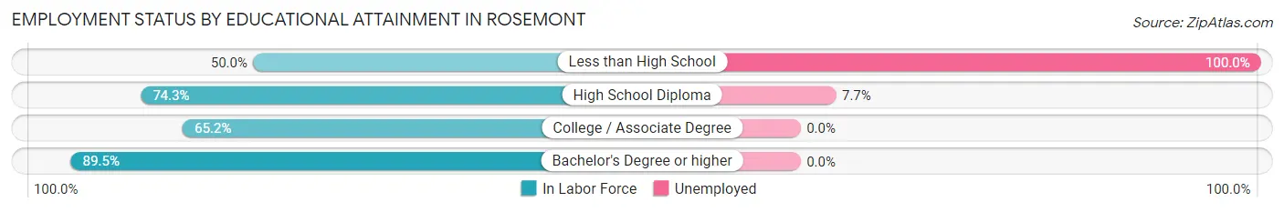 Employment Status by Educational Attainment in Rosemont