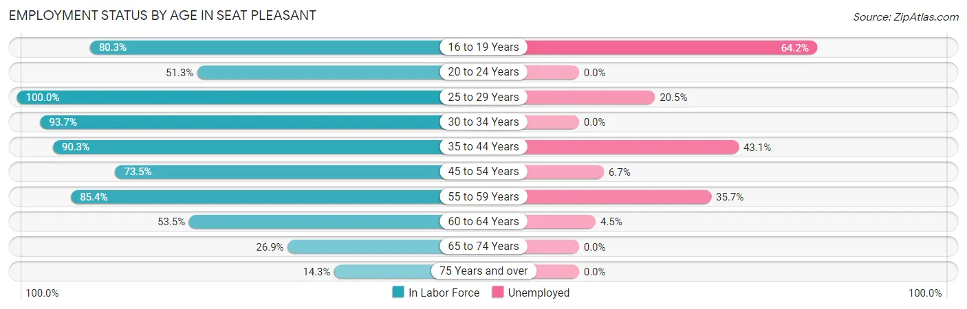Employment Status by Age in Seat Pleasant