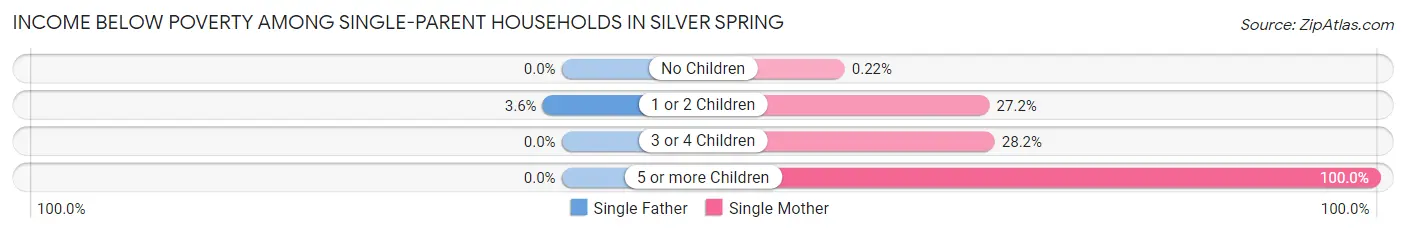 Income Below Poverty Among Single-Parent Households in Silver Spring