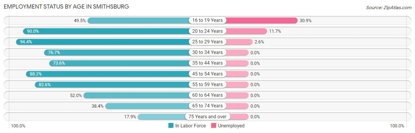 Employment Status by Age in Smithsburg