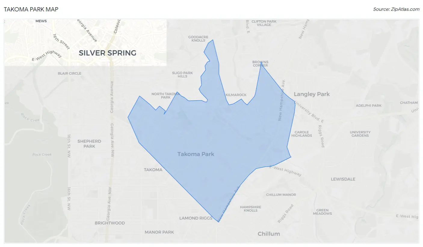 Takoma Park Map