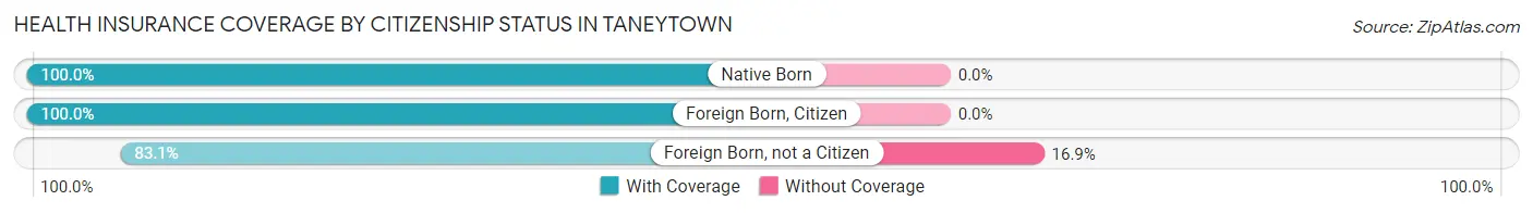 Health Insurance Coverage by Citizenship Status in Taneytown