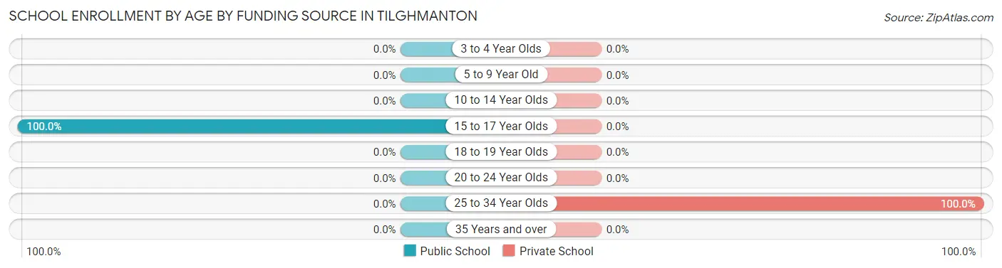 School Enrollment by Age by Funding Source in Tilghmanton