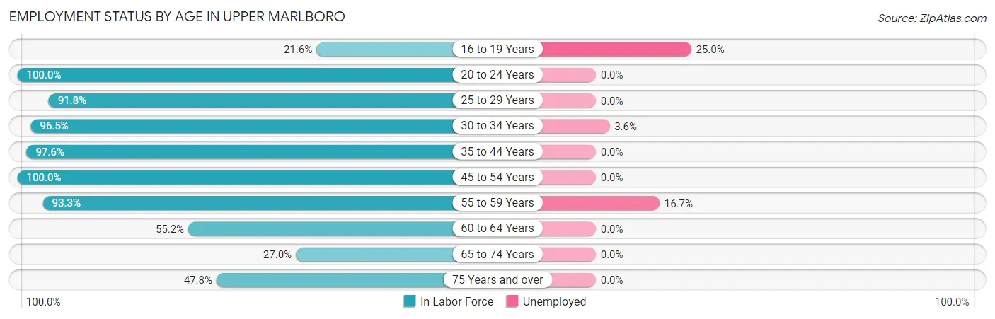 Employment Status by Age in Upper Marlboro