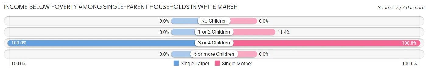 Income Below Poverty Among Single-Parent Households in White Marsh