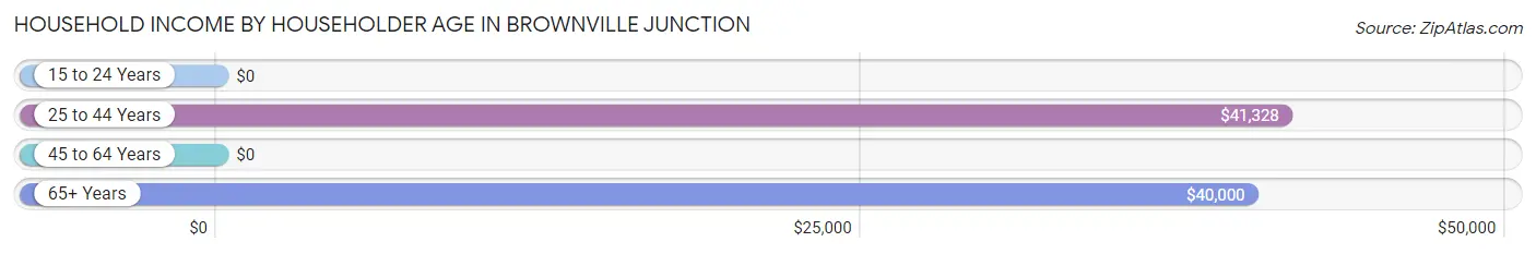 Household Income by Householder Age in Brownville Junction