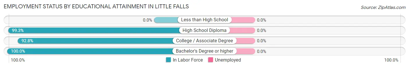 Employment Status by Educational Attainment in Little Falls
