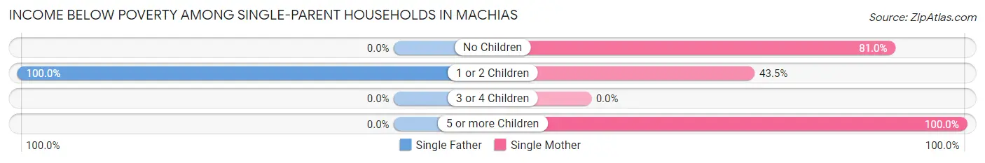 Income Below Poverty Among Single-Parent Households in Machias