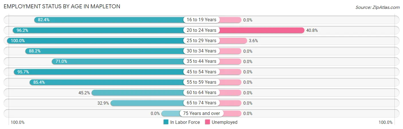 Employment Status by Age in Mapleton