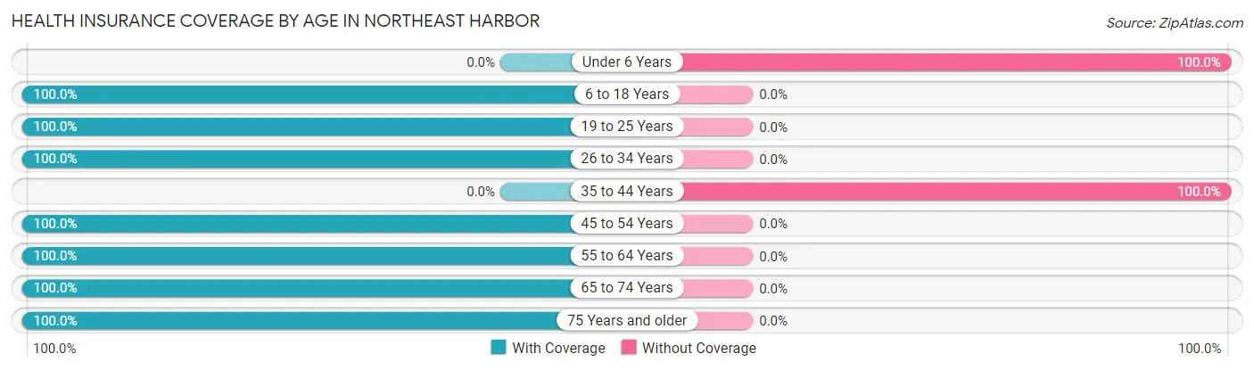 Health Insurance Coverage by Age in Northeast Harbor
