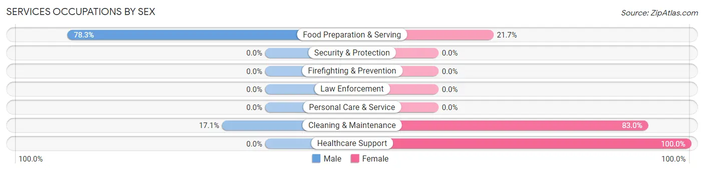 Services Occupations by Sex in Norway