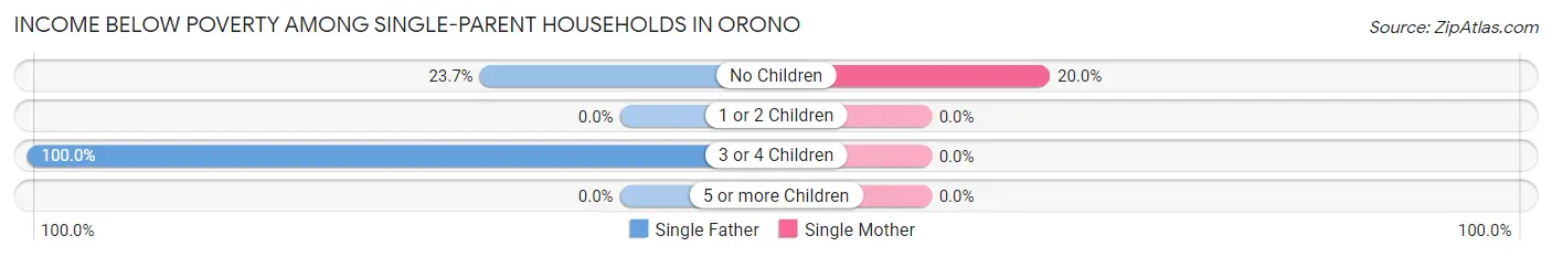 Income Below Poverty Among Single-Parent Households in Orono