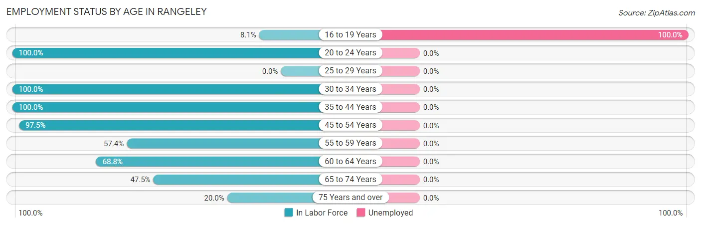 Employment Status by Age in Rangeley
