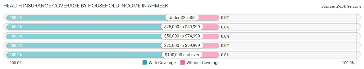 Health Insurance Coverage by Household Income in Ahmeek