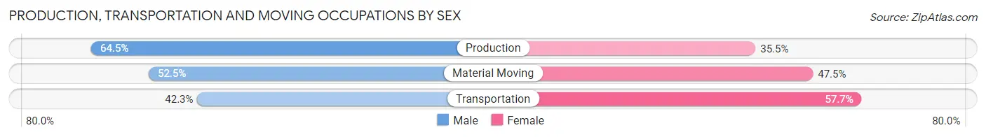 Production, Transportation and Moving Occupations by Sex in Allegan