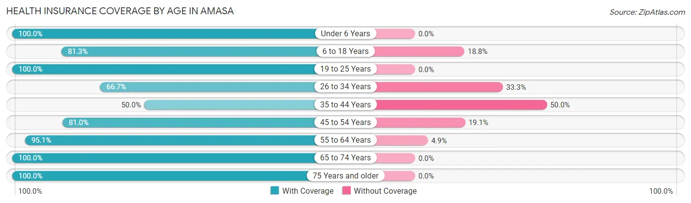 Health Insurance Coverage by Age in Amasa